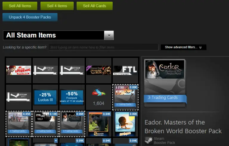 steam sell multiple items at once