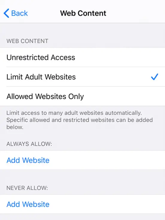 Block Sites on iOS Devices