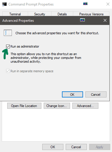 Cmd Properties Run As Administrator