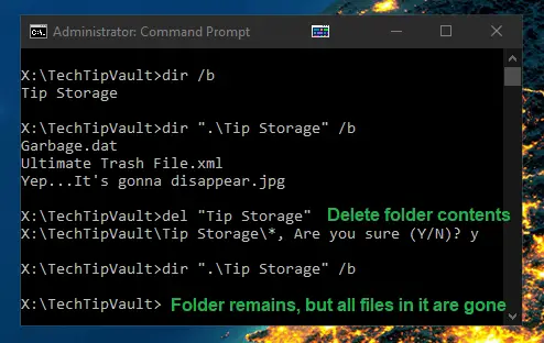 Command Prompt Delete Folder Contents