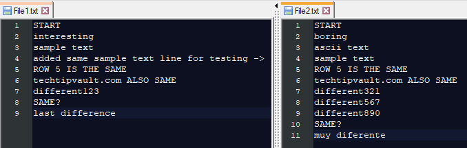 Command Prompt File Comparison Differences