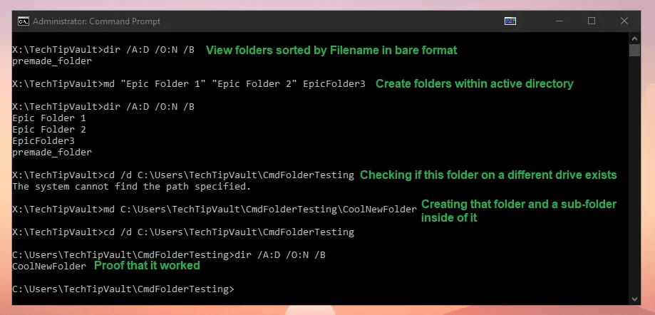 Command Prompt Make Directory Commands