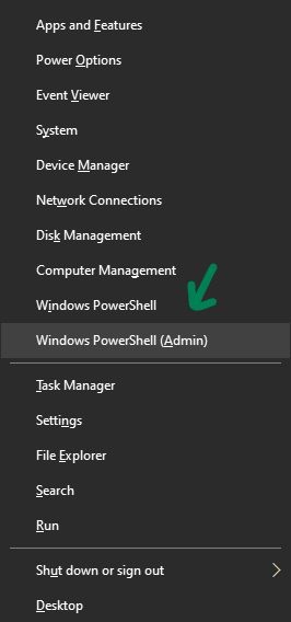 Open PowerShell as Admin