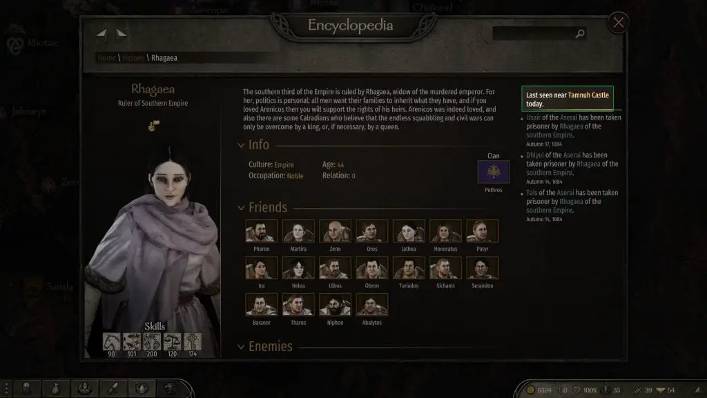 Mount and Blade 2 Bannerlord Encyclopedia Tracking