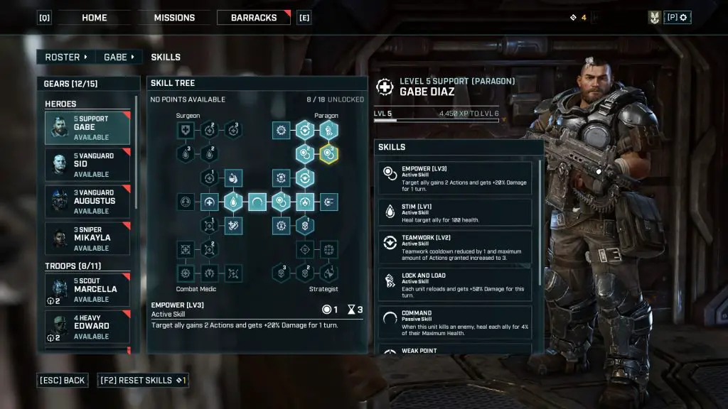 Gears Tactics Paragon Support