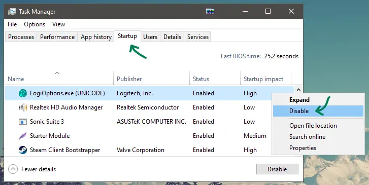 task manager startup program called program