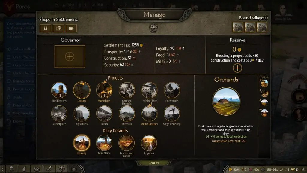 Mount and Blade 2 Bannerlord City Projects