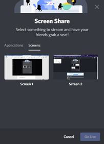 Share screen on Discord