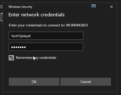 Network Credential Prompt