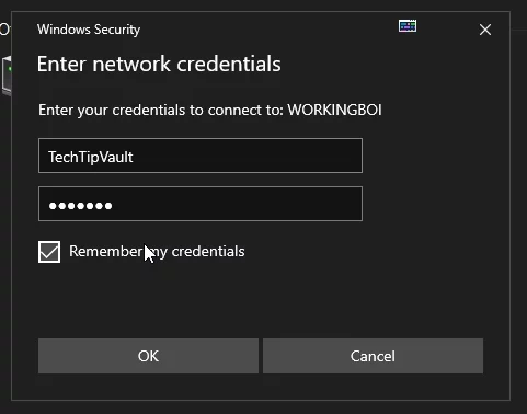 Network Credential Prompt