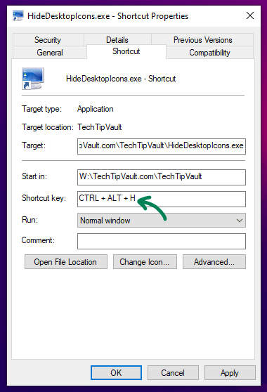 Add Shortcut key or Hotkey to File