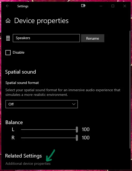Additional Sound Device Properties