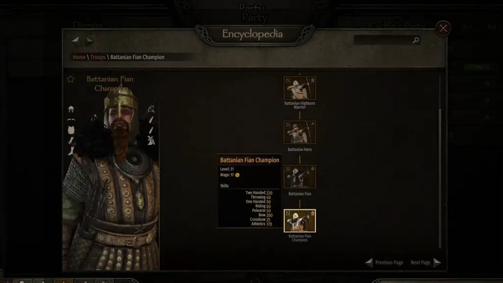 Bannerlord Battanian Fian Champion Troops