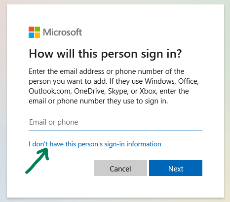 Creating local Windows account - Step 1