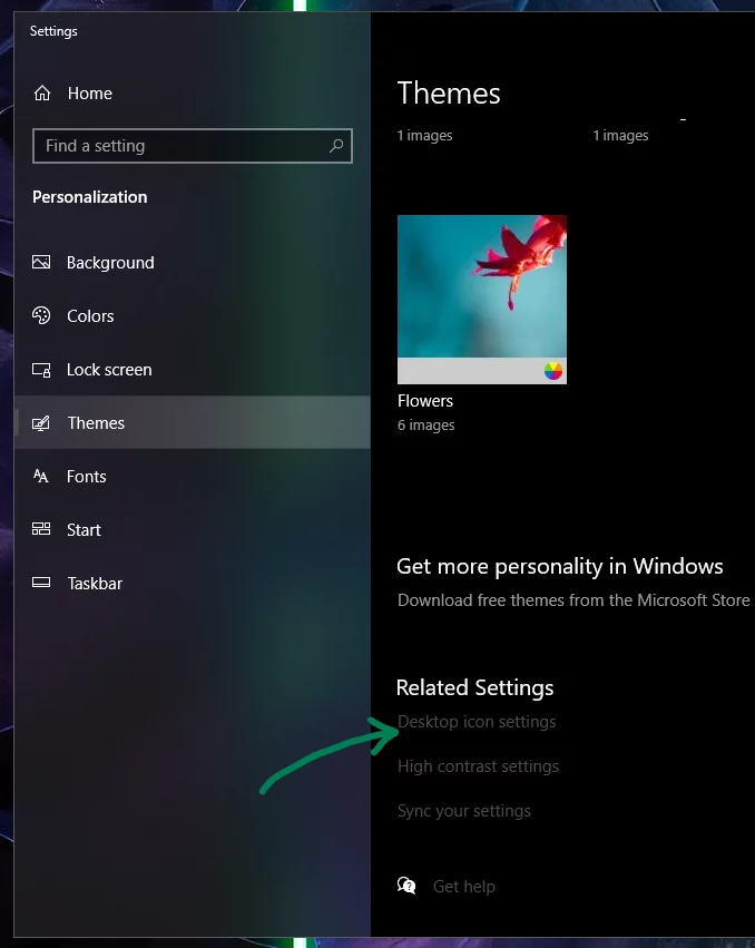 Desktop icon settings
