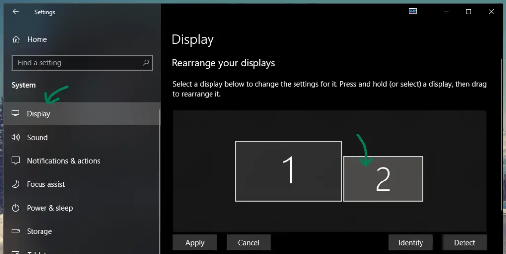 Select Monitor from Display Settings