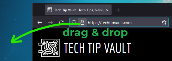 Drag URL to Desktop for Shortcut