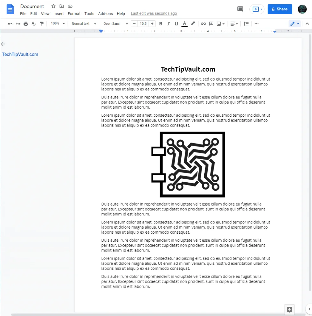 Google Docs Text Editor