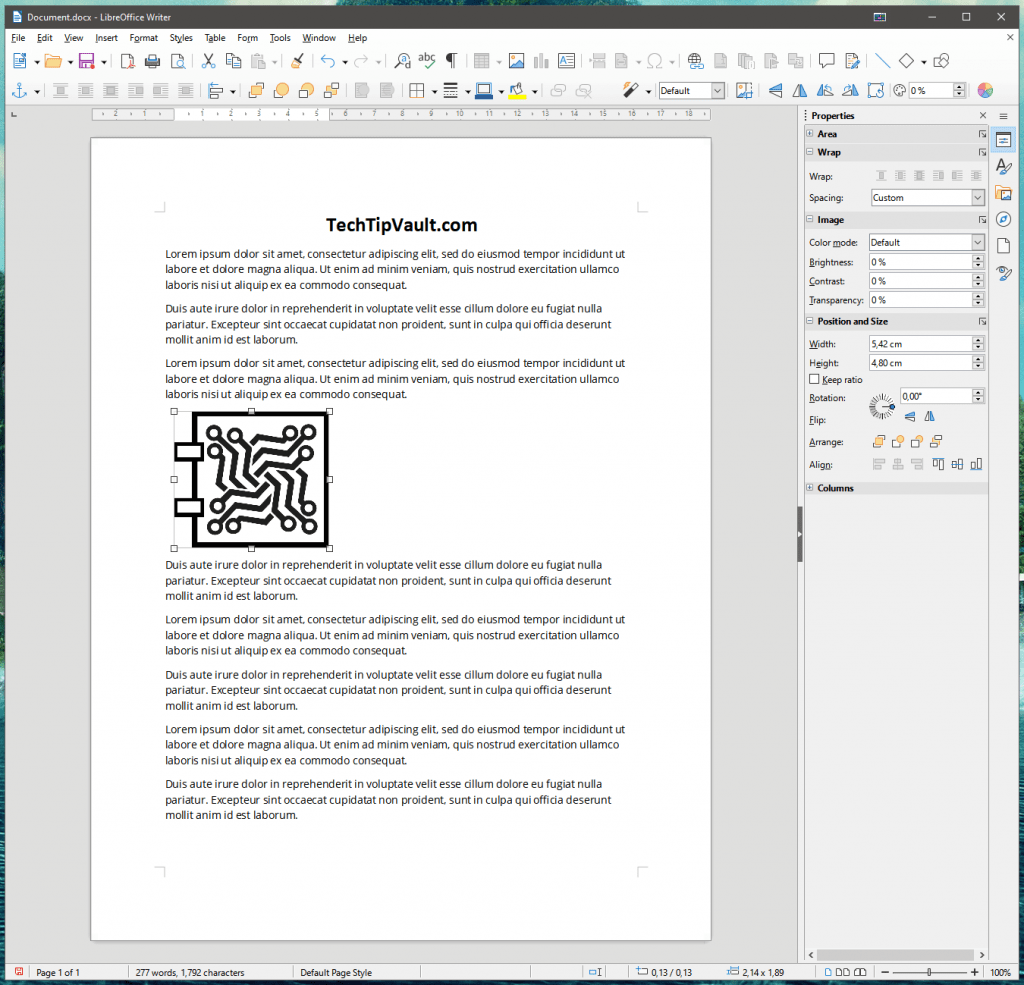 LibreOffice Writer Interface