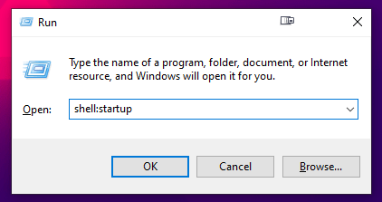 Open Startup folder using Run