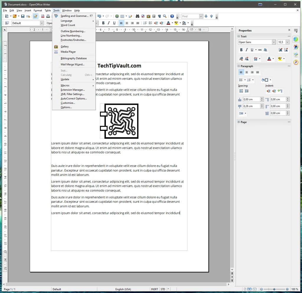 OpenOffice Text Editor