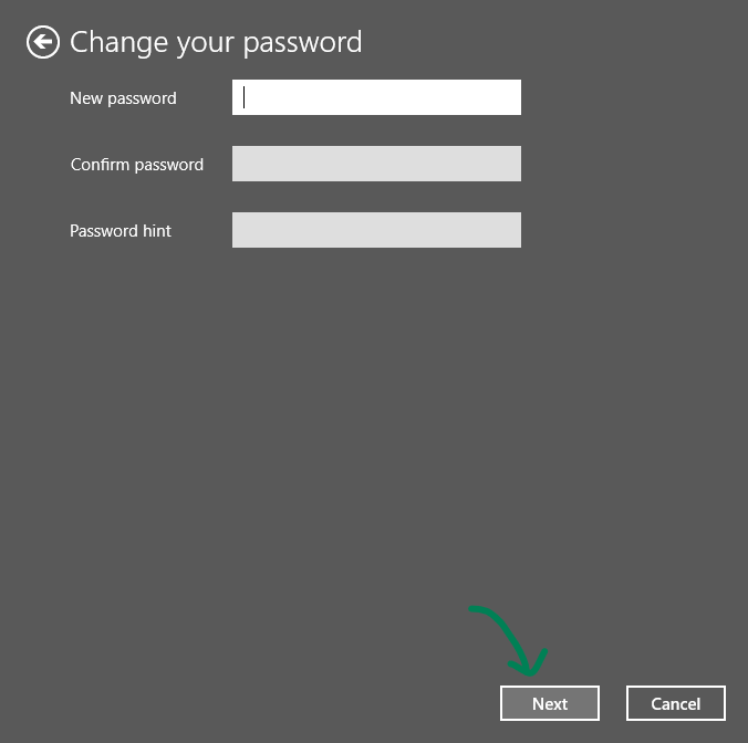 Set empty password