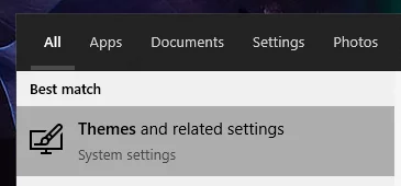 Themes and related settings