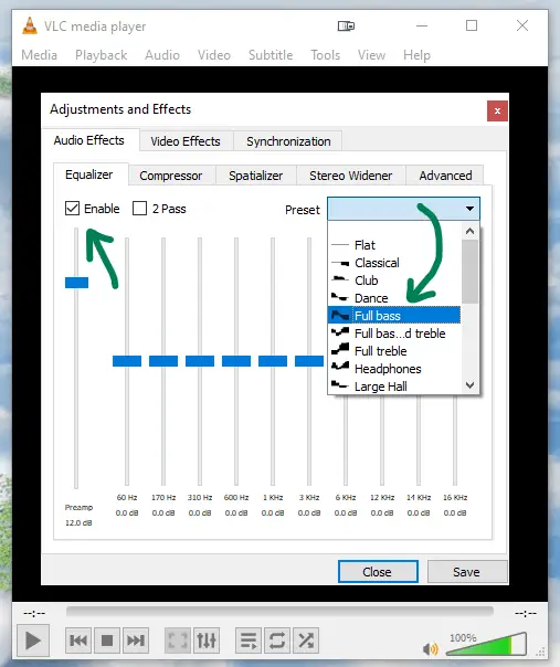 VLC Media Player Bass Boost Equalizer